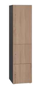 DOMINIT 431 úložná skříň 3-boxová, 1817x450x400 mm, korpus antracit, dvířka dub bardolino